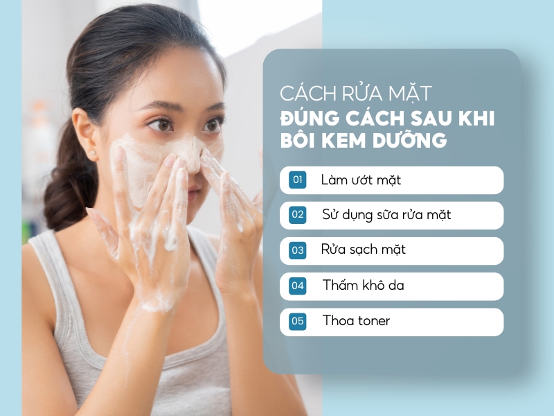 Dưỡng ẩm sau khi rửa mặt