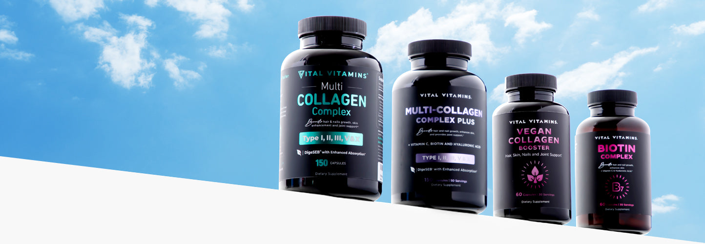 Collagen supplements bottle Collagen supplements bottle